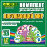 Комплект динамических раздаточных пособий - Окружающий мир (веера). Животные и растения, дорожные знаки. - «globural.ru» - Псков