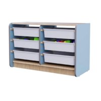 Двойной модуль для хранения игрушек из коллекции мебели «НЕГА» (цвет голубой) - «globural.ru» - Псков