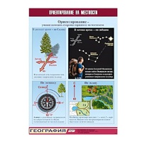 Таблица демонстрационная "Ориентирование на местности" (винил 100х140) - «globural.ru» - Псков
