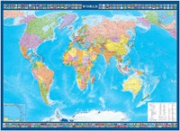 Настенная политическая карта мира с флагами на английском языке - «globural.ru» - Псков