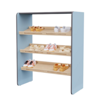 Полка для обуви во входную группу из коллекции мебели «НЕГА» (цвет голубой) - «globural.ru» - Псков