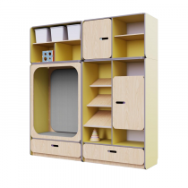 Детская стенка с местом для хранения и прямоугольной зоной отдыха из коллекции «НЕГА» (цвет желтый) - «globural.ru» - Псков