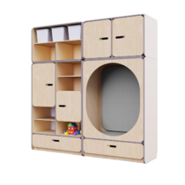 Детская стенка с местом для хранения и овальной зоной отдыха из коллекции «НЕГА» (цвет бежевый) - «globural.ru» - Псков