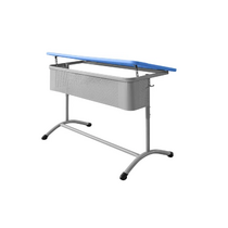 Стол ученический двухместный регулируемый по высоте с наклонной пластиковой столешницей - «globural.ru» - Псков