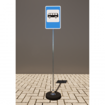 Знак дорожный "Место остановки автобуса" 5.16 типоразмер 40 на стойке с основанием 3кг - «globural.ru» - Псков