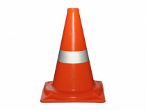 Сигнальный дорожный конус (жесткий, с одной световозвращающей полосой) - «globural.ru» - Псков