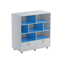 Шкаф-стеллаж (серый/синий) - «globural.ru» - Псков