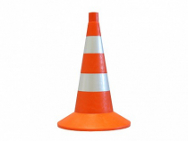 Сигнальный дорожный конус (мягкий, с двумя световозвращающими полосами) - «globural.ru» - Псков