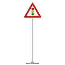 Знак дорожный "Светофорное регулирование" 1.8 типоразмер 40 на стойке с основанием 3кг - «globural.ru» - Псков