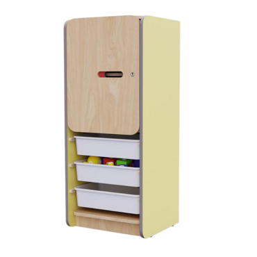 Закрытый шкаф с ящиками из коллекции мебели «НЕГА» (цвет желтый) - «globural.ru» - Псков