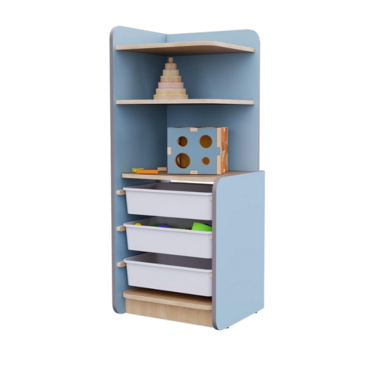 Угловой шкаф с ящиками из коллекции мебели «НЕГА» (цвет голубой) - «globural.ru» - Псков