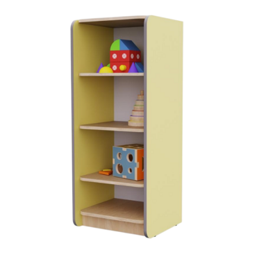 Открытый шкаф с полками из коллекции мебели «НЕГА» (цвет желтый) - «globural.ru» - Псков