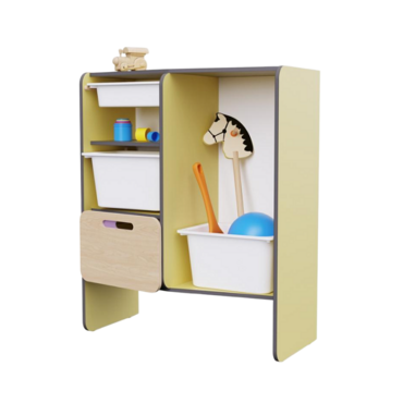 Шкаф для игрушек во входную группу из коллекции мебели «НЕГА» (цвет желтый) - «globural.ru» - Псков