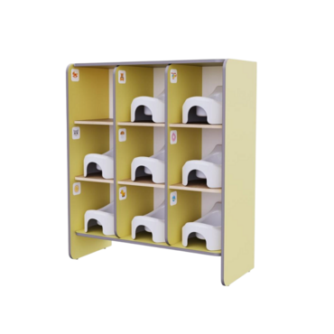 Детский стеллаж под горшки из коллекции «НЕГА» (желтый) - «globural.ru» - Псков