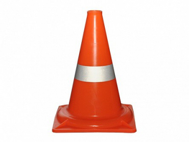 Сигнальный дорожный конус (жесткий, с одной световозвращающей полосой) - «globural.ru» - Псков