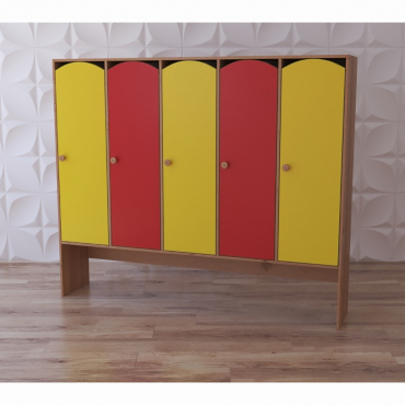 Шкаф 5-секционный с нишей под скамью "Яркое детство" - «globural.ru» - Псков