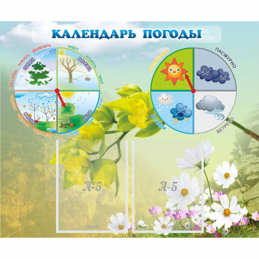 Стенд "Календарь погоды" с 2 карманами - «globural.ru» - Псков