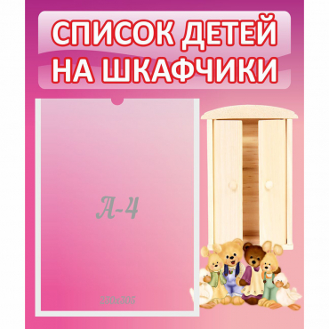 Стенд "Список детей на шкафчики" - «globural.ru» - Псков